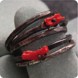 Stackable Rings :: Sterling Silver & Coral